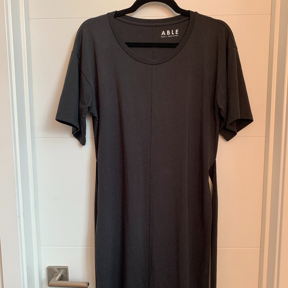 ABLE Sara Relaxed T-shirt Dress in black
